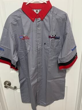Marnell & Black motor sport NHRA Winston drag racing button up crew shirt-Large